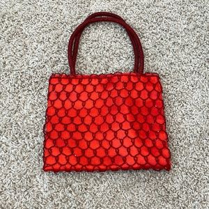 Red Bijoux Terner beaded bag